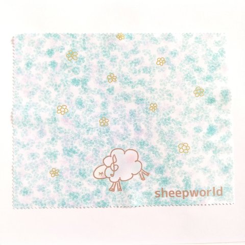 sheepworldオリジナルひつじちゃんブルー系メガネふき　送料無料