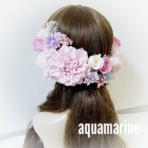 オーダーヘアパーツ　甘いピンクの髪飾り