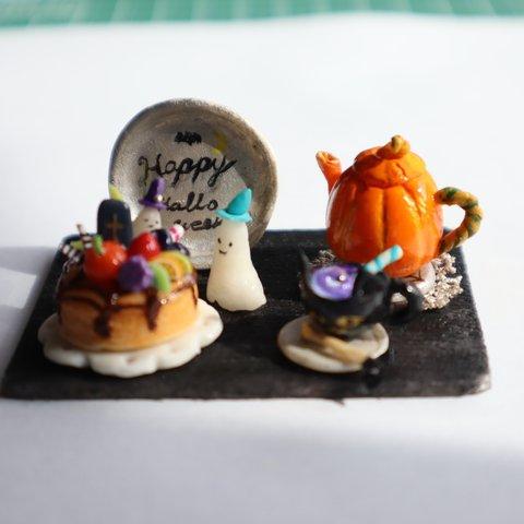 ハロウィンケーキとかぼちゃのティーポットセット