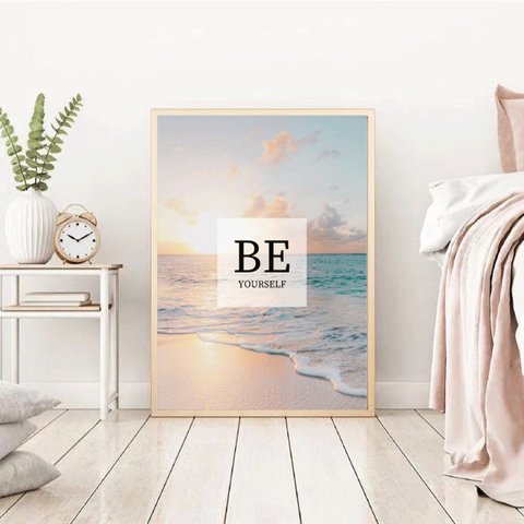 【送料無料】A4サイズ インテリアポスター　アート　【beach BE】海　ビーチ