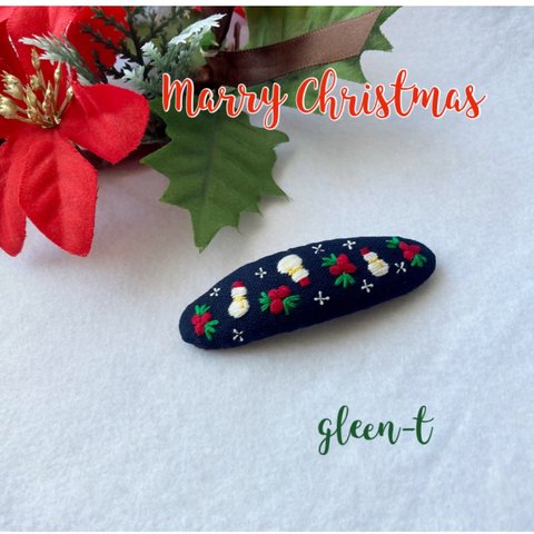 クリスマス🎄刺繍パッチンピン