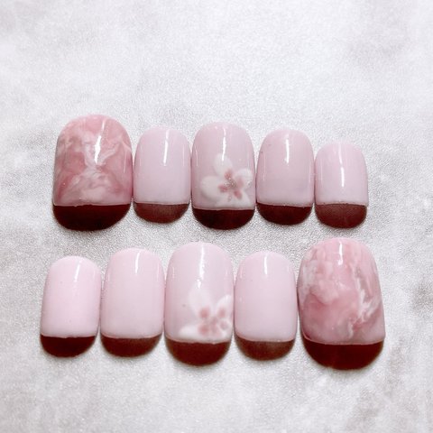 【ネイルチップ】 桜 ニュアンス