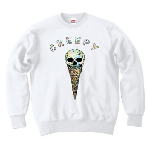 [カジュアルスウェット]  Creepy ice cream  / white