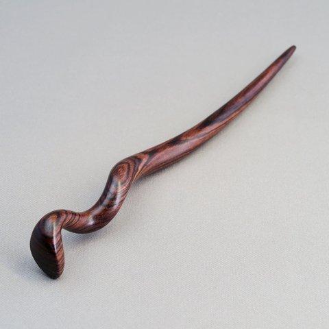 木簪 蛇のかんざし(Ｍサイズ)   木製KW/キングウッド  防水