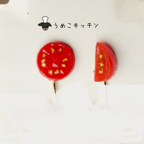 【ミニチュア】トマト　イヤリング