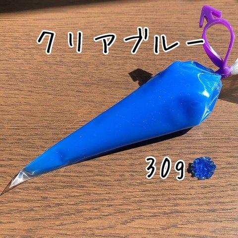 半透明ラメ入り　スイーツデコクリーム　クリアブルー　30ｇ