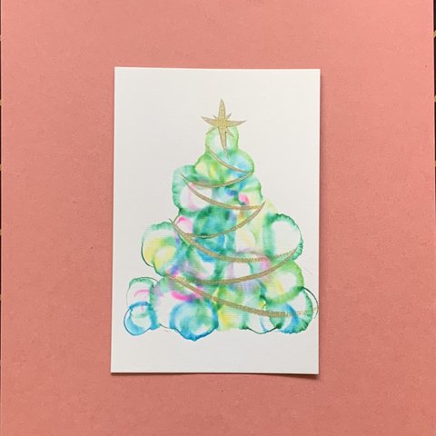 クリスマスカード(丸々のツリー⑩