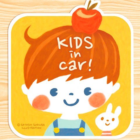 KIDS IN CAR マグネットステッカー(APPLEBOY）