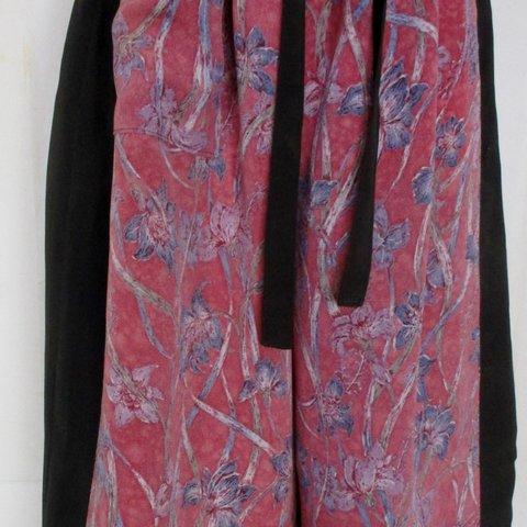 ７３１３　留袖と花柄の着物で作ったキュロットスカート　＃送料無料