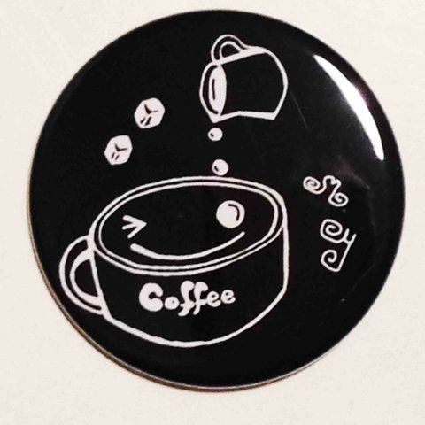 「ブラックコーヒー」★缶バッチ ★ CAFE MENUシリーズ№1　 