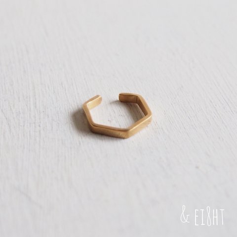 【受注制作】- 18KGP -  Hexagonal Ear Cuff