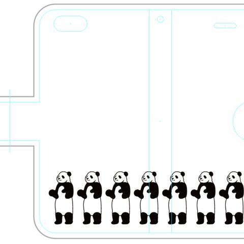 新品送料無料 iPhoneケース 手帳型 パンダラブ3 PANDA LOVE 前ならえ