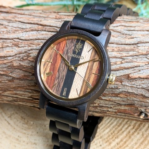 【木製腕時計】EINBAND Reise Mix Wood × Sandalwood 5種類の木 木の時計 ウッド【32mm】