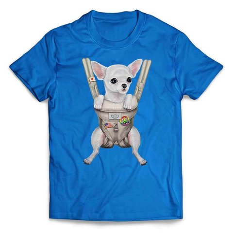 半袖Tシャツ 白 チワワ いぬ 犬 抱っこ 抱っこ紐 by FOX REPUBLIC