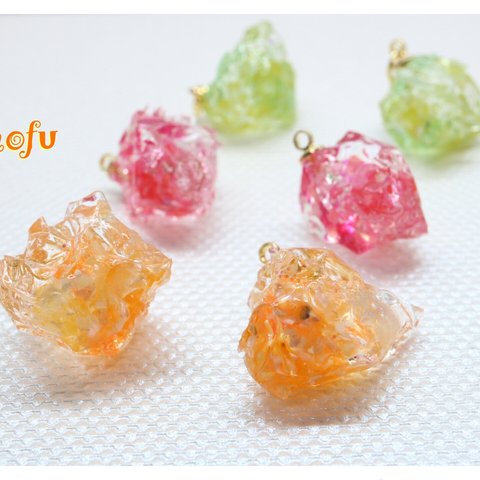 氷菓子ピアス(イヤリング)～ミカンオレンジ