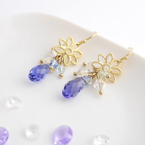 青空×紫陽花ピアス/イヤリング