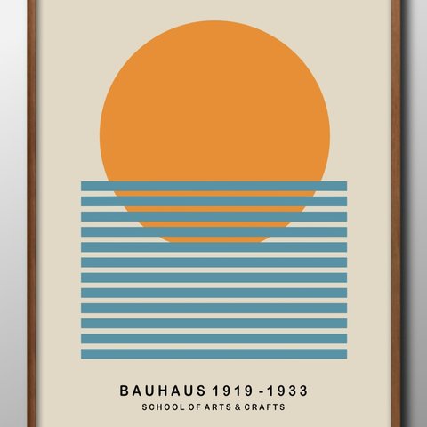 14534■A3アートポスター『バウハウス　BAUHAUS』絵画　イラスト　デザイン　北欧　マット紙