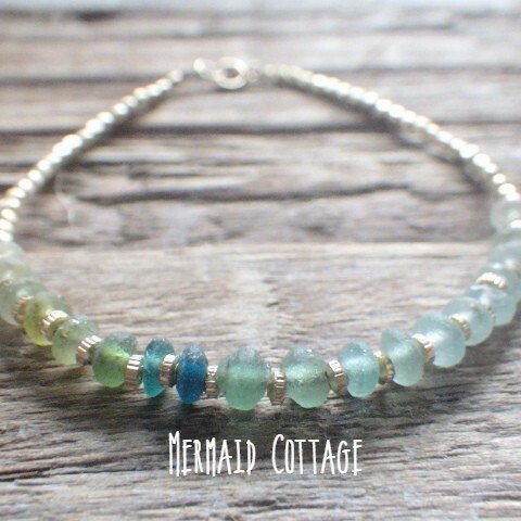 再販☆Sea Roman Glass Bracelet *14kgf*