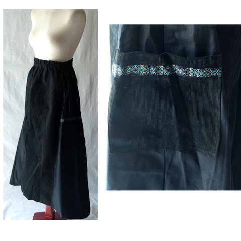 【値下げしました】　 黒のはぎスカート　M～LLサイズ