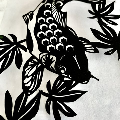 切り絵 【鯉・墨】