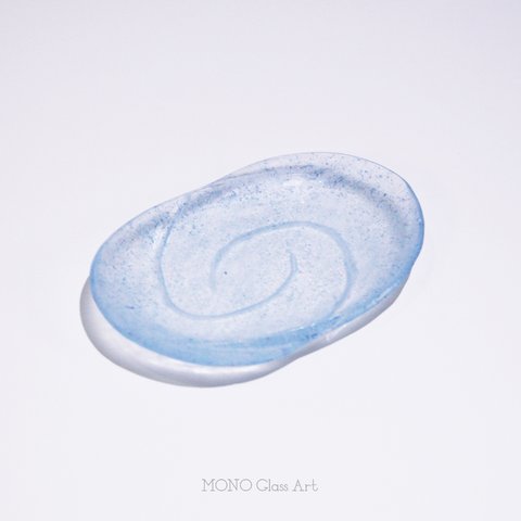 小皿 -波紋- 2【オリジナル・一点もの | 涼しげガラス皿】