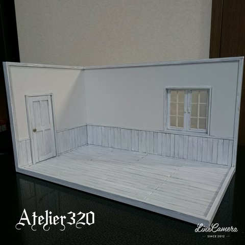 わたしの白い部屋 L字型ドールハウス他  1/12サイズ ミニチュア家具               