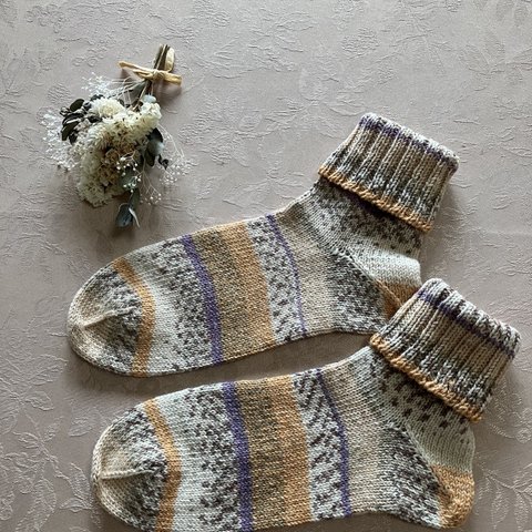 opal毛糸ソックス🧦コットン混紡🧶送料無料＊Mサイズ