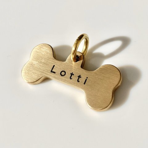 送料無料【名入れ・数字 文字入れ】真鍮製　dog tag