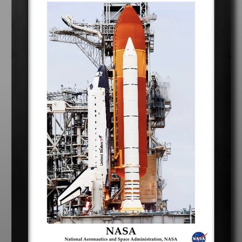 1-0123■A3アートポスター『NASA　スペースシャトル　宇宙』絵画/イラスト/マット/北欧