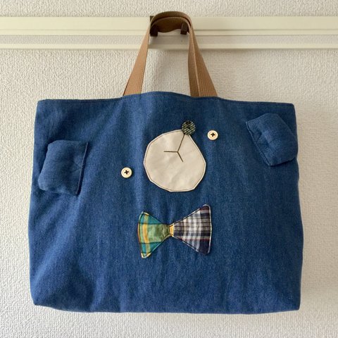 受注制作▼デニくま☆Lesson bag  