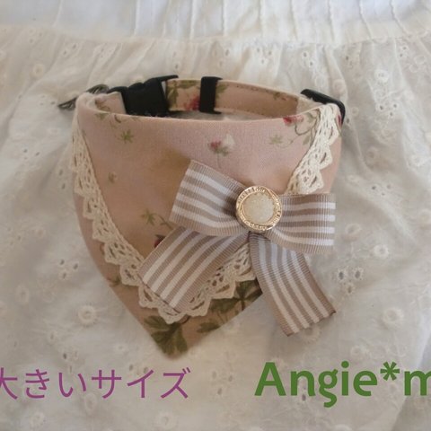 Angie*my　猫さん首輪　大きいサイズ★ロンド(苺浪漫)