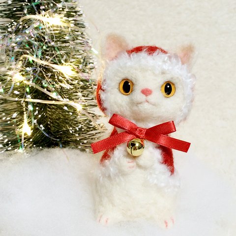 【 SOLD OUT 】クリスマス猫さん | 羊毛フェルト猫  ギフト　プレゼント