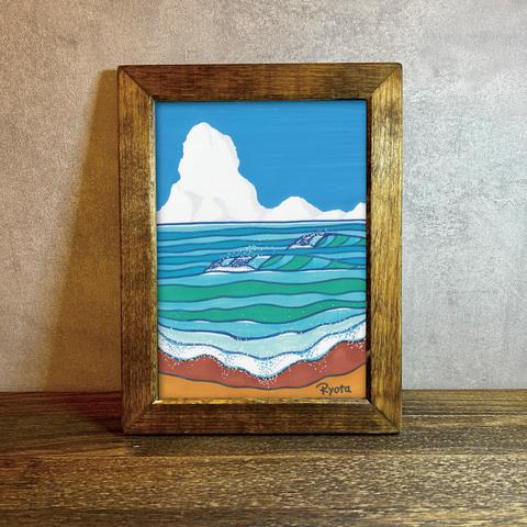 【Summer beach】フレーム付き原画　160mm×210mm