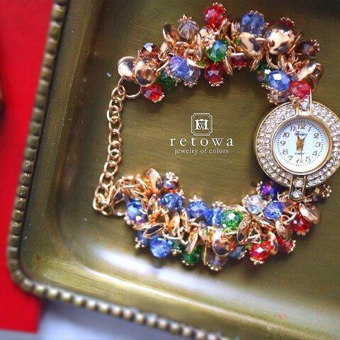 【今だけSALE★ラスト1点】elegant volume bijoux bracelet watch