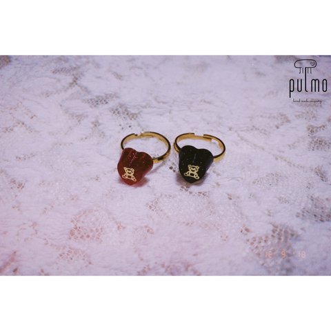 heart teddy bear ring