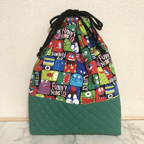 ((ラスト一点/サイズ変更-刺繍不可))お着替え袋【モンスター】