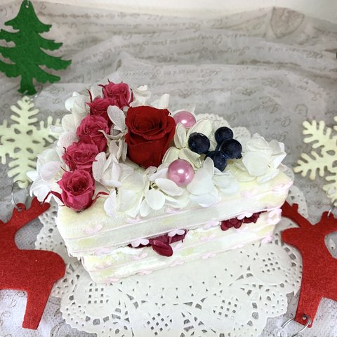 【限定品】かわいいお花のケーキ〜プリザーブドフラワー使用〜