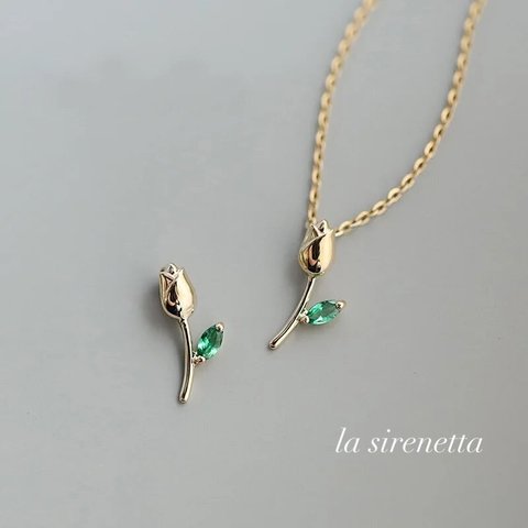 受注製作 ネックレス ＊ gold tulip necklace