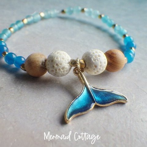 whale tail ocean ombre diffuser bracelet  アロマディフューザーブレスレット☆クジラ