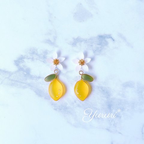 《再販》花咲くLemon🍋＊イヤリング/ピアス