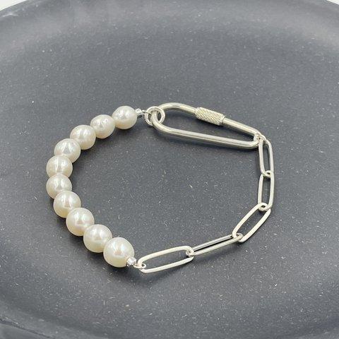 Pearl / Clip chain Bracelet