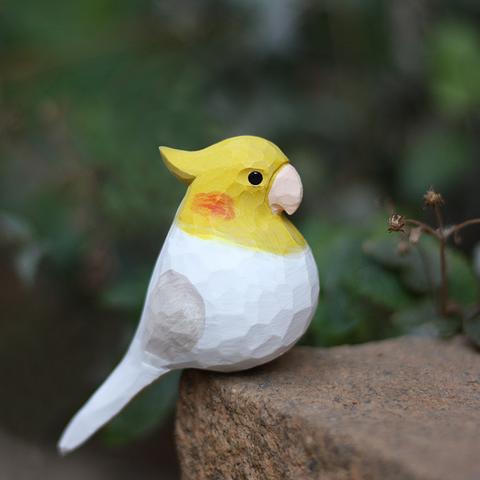 新しいスタイル　小鳥木彫り  鳥のペンダント  肥えた小鳥　木彫り小鳥　小鳥実木 
 誕生日プレゼント手芸実木のデスクトップ飾り  動物木彫  彫刻飾りX22