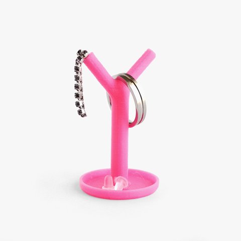 ミニツリーのアクセサリースタンド【同色2個、1セット】ピンク