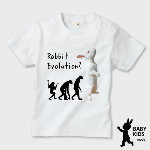 うさぎTシャツ Rabbit Evolution べビー服・キッズ服半袖 70/80/90