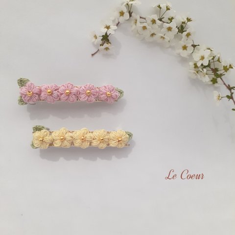 春色お花のバレッタ6cm◎2色展開