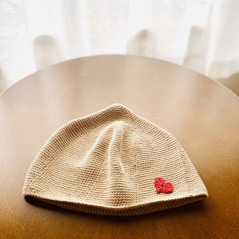 【アピアランスケア】オーガニックコットンのマロン帽子(Lサイズ)