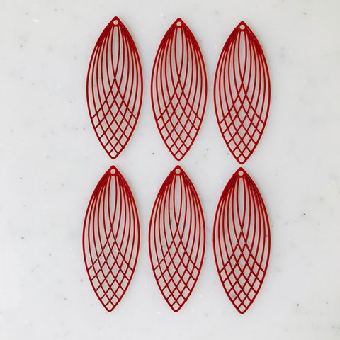 Red Designed Oval Parts