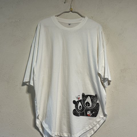 クマさん　レディースビッグシルエットTシャツ綿100％【S～4L】