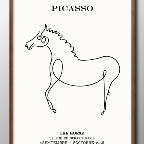 13956　■　A3　アートポスター『ピカソ　ホース　馬』絵画　イラスト　デザイン　マット　北欧