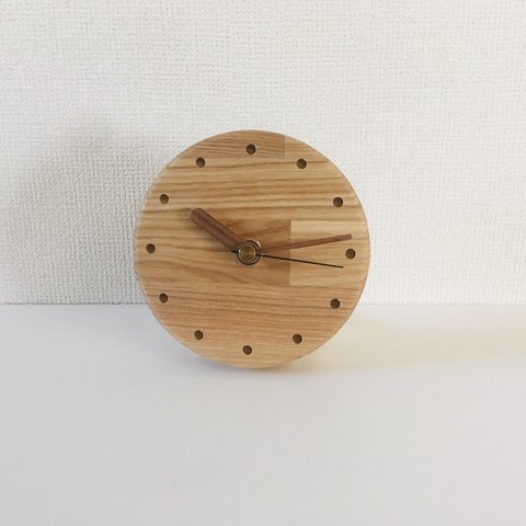 まるい木製時計